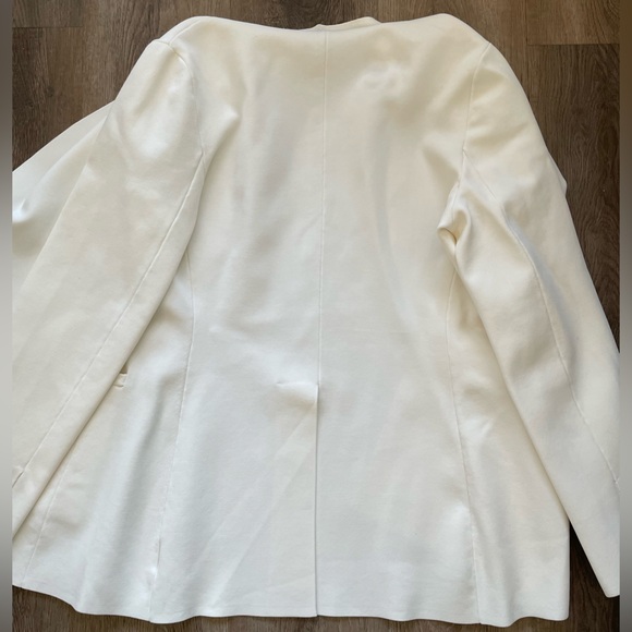 Theory Etiennette Knit Blazer White Jacket Womens Medium M Summer Officewear - Picture 12 of 12